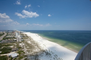 View of the Gulf from a condominium in Orange Beach
